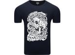 T-Shirt Da Uomo Diarbo Con Stampa Mare Teschio Pirata E Nave Blu Scuro Taglia Xl