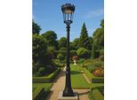 Casa Padrino Lanterna Da Giardino In Stile Liberty Nera H. 336 Cm - Illuminazione Per Esterni