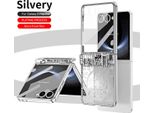 Custodia Per Samsung Galaxy Z Flip 7 Custodia Protettiva Galvanizzata Con Protezione Della Cerniera Argento