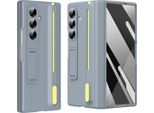 Custodia Per Samsung Galaxy Z Fold 7, Con Slot Per Stilo E Penna, Con Protezione Dello Schermo Integrata, Supporto E Protezione Della Cerniera Grigio