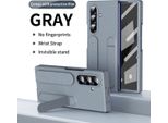 Custodia Protettiva Per Samsung Galaxy Z Fold 7 Con Cinturino E Supporto, Protezione Dello Schermo Integrata Grigio