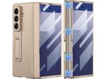 Custodia Per Samsung Galaxy Z Fold 7, Protezione Magnetica Della Cerniera, Cover All-Inclusive Con Protezione Dello Schermo E Supporto Oro