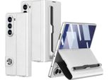 Custodia Per Samsung Galaxy Z Fold 7, Custodia Pieghevole In Pelle Con Protezione Dello Schermo, Porta Carte, Supporto E Porta Stilo Bianco