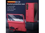 Custodia Per Samsung Galaxy Z Fold 7 Custodia Rigida Per Pc Con Protezione Della Cerniera E Protezione Dello Schermo Integrata, Supporto Rosso