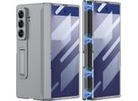 Custodia Per Samsung Galaxy Z Fold 7, Protezione Magnetica Della Cerniera, Cover All-Inclusive Con Protezione Dello Schermo E Supporto Grigio