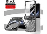 Custodia Per Samsung Galaxy Z Flip 7 Custodia Protettiva Galvanizzata Con Protezione Della Cerniera Nero