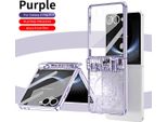 Custodia Per Samsung Galaxy Z Flip 7 Custodia Protettiva Galvanizzata Con Protezione Della Cerniera Viola