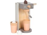 Kinder-Kaffeemaschine SMALL FOOT Kaffeemaschinen-Set, grau tasty, grau, Spielzeug-Haushaltsgeräte, KinderB:16cm H:19cm T:11cm, Holz, B:16cm H:19cm T:11cm