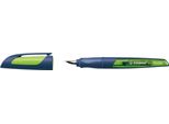 Stabilo 5033/12-41 Stilografica Per La Scuola Easybuddy® Twilight Sky - Pennino Mancino L, Blu Acciaio/Lime, Inclusa Cartuccia Standard