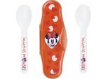 Set Di Cucchiai Per Bambini Disney Minnie Mouse, Custodia Da Viaggio Per 2 Pezzi
