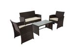Clp Polyrattan Sitzgruppe Toruba, Lounge-Set Outdoor Wetterfest, Aus Pe-Rattan, Mit Tisch Sesseln Sofa Und Sitzkissen, GartenmöBel-Set