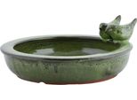 Esschert Design | Bagno Per Uccelli - Ceramica - Verde - Decorativo - Stile Vintage - Per Giardino E Balcone
