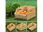 Mucola Cassetta Per Frutta Con Manici Set Di 3 Cassette Per Mele In Legno 38X27X20 Cm Cassette Per Vino Cassette Per Patate Cassetta Per Stoccaggio Cassetta Universale