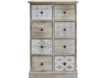 Cassettiera Rebecca Mobili A 8 Cassetti In Legno Marrone E Bianco