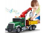 Grande Camion Della Spazzatura - Effetti Luminosi E Sonori, Braccio Mobile, 3 Bidoni Della Spazzatura