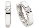 Paar Creolen "Schmuck Geschenk Silber 925 Klappcreole", Silber (Silberfarben, Kristallweiß, Kristallweiß), Aniston Jewelry & Watches, Ohrringe, Damen, 15Mm, Silber 925 (Sterlingsilber), Mit Zirkonia (Synth.)