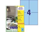 Avery - Etichette Per Cartelle - Blu - 105 X 148 Mm - 400 Etichette (100 Fogli X 4) (3457)