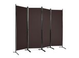 Costway Divisorio Per Ambienti In 4 Pezzi, Altezza 173 Cm, Parete Divisoria Pieghevole, Schermo A Parete Per La Privacy, Schermo A Parete Con Struttura In Metallo, Per Casa, Ufficio, Terrazza (Nero, 4 Pezzi)