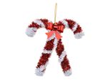 Ornamento Natalizio Clayre & Eef Bastoncino Di Zucchero 17 Cm Rosso Bianco Plastica