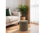 Rebecca Mobili Sgabello Bunya 40X37X37 Tessuto Poliestere Mdf Verde Oliva Moderno