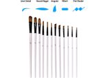 12Pcs Pennelli Angolari Set Di Pennelli In Nylon Per Pittura Acrilica Olio Acquerello Artista Kit Di Pittura Professionale Bianco