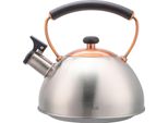 Briebe I-Bronze Bollitore A Induzione Per Flute 2,3L In Acciaio Inox, Retrò, Manico In Bachelite Inox/Bronzo