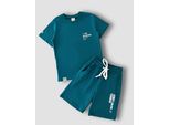 Mod Jeans | Completo Estivo Per Bambini - T-Shirt E Pantaloncini - Blu - 100% Cotone - Elegante E Confortevole Taglia 98, Età 3 Anni