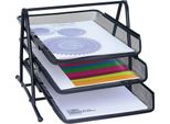 Wedo Briefablage Office, Aus Drahtmetall, 3 Ablagen, Schwarz