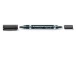 Staedtler Lumocolor Pennarello Indelebile Duo, Nero Due Punte, Larghezza Linea: 0,6 Mm E 1,5 Mm, Resistente Alle Sbavature (348-9)