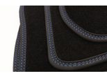 Tappetini Premium Bmw Serie 3 (E46) Velours Doppia Cucitura Blu - Set Di Tappeti Tuning Per Auto 4 Pezzi