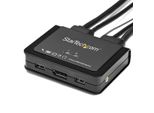 Startech.Com Switch Kvm Usb Displayport A 2 Porte - 4K 60 Hz - Switch Kvm Usb Uhd Dp 1.2 Con Cavo Da 1,2 M E Audio - Alimentazione Tramite Bus E Commutazione Remota - Indipendente Dal Sistema Operativo - Macbook Thinkpad (SV211DPUA4K)