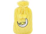Biggdesign Bottiglia D'acqua Calda Per Uccelli Con Coperchio Lavabile E Morbido Peluche, Bottiglia Da Letto Per Bambini E Adulti, Bottiglia D'acqua Calda Per Dolori Alla Schiena E Allo Stomaco, 2L, Giallo