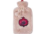 Biggdesign Borsa Dell'acqua Calda Al Melograno Con Copertura Lavabile E In Morbido Peluche, Borsa Da Letto Per Bambini E Adulti, Borsa Dell'acqua Calda Da 2L Per Dolori Alla Schiena E Allo Stomaco, Borsa Dell'acqua Calda, Beige