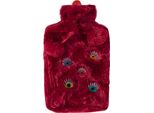 Biggdesign My Eyes On You Borsa Dell'acqua Calda Con Rivestimento In Morbido Peluche Lavabile, Borsa Da Letto Per Bambini E Adulti, Borsa Dell'acqua Calda Da 2L Per Dolori Alla Schiena E Allo Stomaco, Borsa Dell'acqua Calda, Rosso Bordeaux
