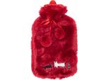 Biggdesign Bottiglia Dell'acqua Calda Per Gatti Con Rivestimento In Morbido Peluche Lavabile, Bottiglia Per Bambini E Adulti, Bottiglia Dell'acqua Calda Per Dolori Alla Schiena E Allo Stomaco, Bottiglia Dell'acqua Calda, 2L, Rosso