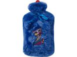 Biggdesign Bottiglia Dell'acqua Calda Owl And City Con Copertura In Peluche Lavabile E Morbida, Bottiglia Da Letto Per Bambini E Adulti, Bottiglia Dell'acqua Calda Da 2L Lavorata A Maglia Per Dolori Alla Schiena E Allo Stomaco, Bottiglia Dell'acqua Calda, Blu
