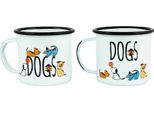 Biggdesign Set Di Tazze Smaltate Con Motivi Di Cani, Tazza Smaltata, Tazza Smaltata, Infrangibile, 350Ml