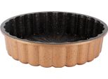 Serenk Fun Cooking Tart Tin Quiche Tin - Tortiera Resistente Ai Graffi E Ai Tagli, Teglia Per Quiche Con Rivestimento Antiaderente, Tonda, Teglia Dorata, 28 Cm, TüRkiye
