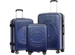 Biggdesign Ocean Set Valigia Rigida | Borsa Da Viaggio Con Ruote | Valigia Da Viaggio Con Chiusura A Combinazione | 4 Ruote Doppie | Girevole A 360 Gradi | Set Valigia 3 Pezzi Rigida | Leggera | Blu