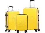 Biggdesign Cats Set Di Valigie A Guscio Duro | Borsa Da Viaggio Con Ruote | Valigia Con Chiusura A Combinazione | 4 Ruote Doppie | Girevole A 360 Gradi | Set Di Valigie A Guscio Duro Da 3 Pezzi | Leggero | Giallo