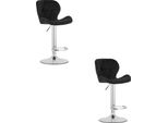 Hocker West - Velluto Nero / Base Cromata X 2