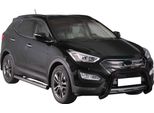Barra Di Protezione Paraurti Anteriore Per Hyundai Santa Fe 2012-2015 ø76Mm Acciaio Nero