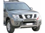 Barra Di Protezione Paraurti Anteriore Per Nissan Navara 2005-2010 ø63Mm Acciaio Argento