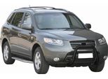 Barra Di Protezione Paraurti Anteriore Per Hyundai Santa Fe 2006-2009 ø76Mm Acciaio Nero