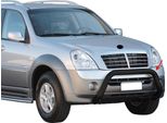 Barra Di Protezione Paraurti Anteriore Per Ssangyong Rexton 2006-2012 ø76Mm Acciaio Nero