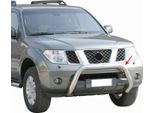 Barra Di Protezione Paraurti Anteriore Per Nissan Navara 2005-2010 ø76Mm Acciaio Argento