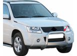 Barra Di Protezione Paraurti Anteriore Per Suzuki Grand Vitara 2009-2011 ø63Mm Acciaio Argento