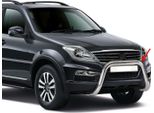 Barra Di Protezione Paraurti Anteriore Per Ssangyong Rexton W 2013-2017 ø76Mm Acciaio Argento