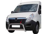 Barra Di Protezione Paraurti Anteriore Per Opel Movano 2010-2021 ø63Mm Acciaio Protezione Argento