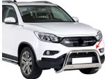 Barra Di Protezione Paraurti Anteriore Per Ssangyong Musso 2018-2025 ø63Mm Acciaio Argento